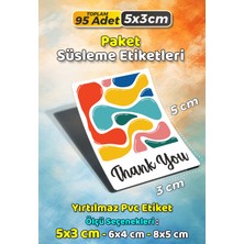 Sb Store Teşekkür Etiketi Thank You Ambalaj Hediye Süsleme Etiketi Model 191 - 95 Adet 5cm