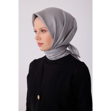 Belli Monogram Desen Saf Ipek Twill Eşarp  - 2026 Ilkbahar-Yaz (T)   4321-53