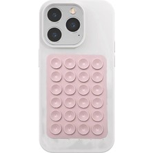WANNA PROTECT Silikon Vakumlu Telefon Tutucu, Cep Telefonu Için Silikon Yapışkanlı, Kaymaz Vantuz Telefon Tutucu Toz Pembe