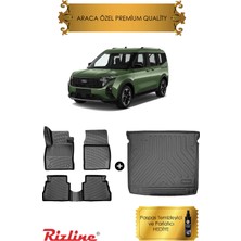 Rizline Ford Tourneo Courier 2025 - 2026 Sonrası 3D Havuzlu Paspas & Bagaj Havuzu Seti (Hediyeli)