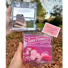 Sepetten Eve Mini Buket Çiçek Aynalı Love Flowers Hot Flowers Hediyesi Nzl Anneler Günü