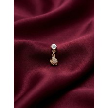 Dushico Zirkon Taşlı Sallantılı Kelebek Tragus Helix Çelik Piercing