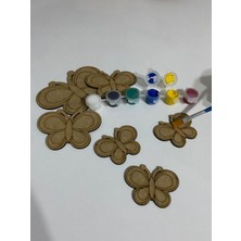 Özgürce Ahşap Kendin Yap Kelebek Boyama Seti 6'lı Montessori Çocuk Gelişim Oyuncağı