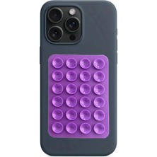 WANNA PROTECT Silikon Vakumlu Telefon Tutucu, Cep Telefonu Için Silikon Yapışkanlı, Kaymaz Vantuz Telefon Tutucu Mor