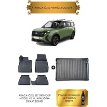 Sare Tuning Ford Tourneo Courier 2024 - 2025 Uyumlu Araca Özel Havuzlu Paspas ve Bagaj Havuzu(Hediyeli)