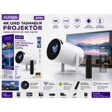 Azurtech Apr4 Android Taşınabilir Projeksiyon Cihazı – 4K UHD Destekli, 2.69” Lcd, Wifi 2.4g/5g, Kumandalı Mini Projektör