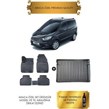 Sare Tuning Ford Courier 2014 ve Sonrası Araca Özel 4d Premium Havuzlu Paspas ve Bagaj Seti (Hediyeli)