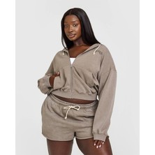 Oner Active Vintage Wash Zip Hoodie - Taupe