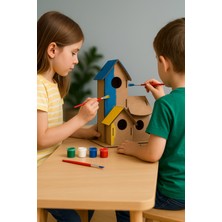 Özgürce Boyanabilir Ahşap Kuş Evi Seti – Kendin Yap Eğlencesi