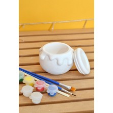 Özgürce Bal Kavanozu Görünümlü Kutu Boyama Seti, Beton Obje Boyama Seti, Kendin Yap