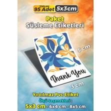 Sb Store Teşekkür Etiketi Thank You Ambalaj Hediye Süsleme Etiketi Model 193 - 95 Adet 5cm