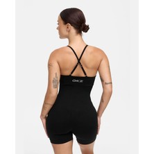 Oace Kadın Seamless Siyah Spor Tulum