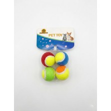 Hakdem Pet Hakdempet Renkli Tenis Topu Kedi ve Köpek Oyun Topu 4'lü Paket