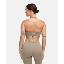 Oace Halter Yaka Uzun Seamless Fitness Tulum - Toprak Beji