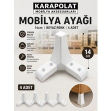 Karapolat Ürgüp 1.kalite Plastik Beyaz Renk 14 cm Mobilya Ayağı (4 Adet)