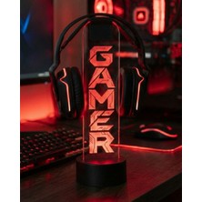 Rgb Gamer Oyuncu Kulaklık Standı Dikey Gamer Yazılı Masaüstü Kulaklık Tutucu