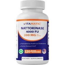 Vitamatic Nattokinase 4000 Fu | Dolaşım & Kardiyovasküler Destek | Gecikmeli Salınım (Delayed Release) | Non-Gmo & Gluten Free | 120 Kapsül