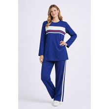 Köşedeki Dükkan Şerit Detaylı Uzun Kollu Premium Modal Takım