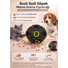 Hakdem Pet Evcil Hayvan Interaktif Mama ve Ödül Bulma Topu - Sesli Zeka Geliştirici Kedi Köpek Oyuncağı