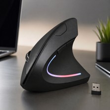 Kenly Ergonomik Dikey Kablosuz Mouse, Sessiz Tıklama, Bilek Dostu, USB Alıcılı Vertical Mouse