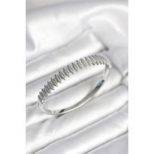 Yıldız Ticaret Mey Ithalat® Gümüş Renk Zirkon Taşlı Pirinç Kadın Kelepçe