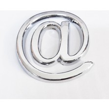 Cemax @ Işareti 3,75 cm Krom Yapışkanlı