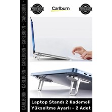 Carlburn Özel Üretim Ergonomik Katlanabilir Plastik Kaymaz Laptop Standı 2 Kademeli Yükseltme Ayarlı 2 Adet