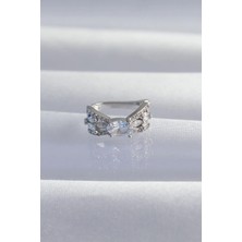 Yıldız Ticaret Mey Ithalat® Pirinç Gümüş Renk Zirkon Taş Kaplama Earcuff Küpe