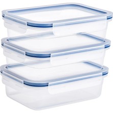IKEA 3 Adet Plastik Saklama Kabı 1 Litre 21X15X6 cm 3'lü Set Sızdırmaz Kapaklı Saklama Dikdörtgen Şeffaf Kap