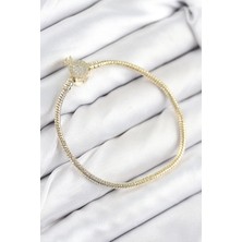 Yıldız Ticaret Mey Ithalat® Pirinç Charm Zirkon Taşlı Taç Model Gold Renk Kadın Bileklik