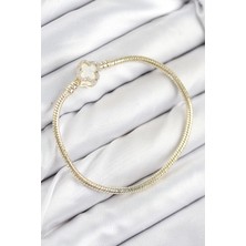 Yıldız Ticaret Mey Ithalat® Pirinç Charm Zirkon Taşlı Yonca Model Gold Renk Kadın Bileklik