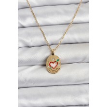 Yıldız Ticaret Mey Ithalat® 316L Çelik Zincir Gold Renk Kalp Figürlü Kadın Kolye