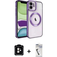 Marsilyan™- iPhone 11 Kılıf Nova Işık Özel Seri - Şeffaf Uv Polymer Nano Ekran Koruyucu + Turuncu Pvd Metal Kamera Lens