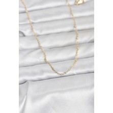 Yıldız Ticaret Mey Ithalat® cm 14K Gold Renk Burgu Model 60 cm Kadın Kolye