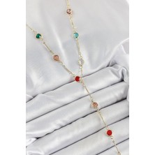 Yıldız Ticaret Mey Ithalat® Pirinç Asorti Model Gold Renk Zirkon Taşlı Y Kolye