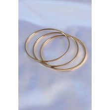 Yıldız Ticaret Mey Ithalat® 316L Çelik Gold Renk Ajda Model Kadın 65 mm Bilezik