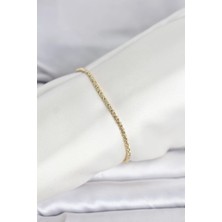Yıldız Ticaret Mey Ithalat® cm 14K Gold Renk Burgulu Zincir Model Kadın Bileklik