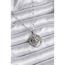 Yıldız Ticaret Mey Ithalat® 316L Çelik Gümüş Renk Zirkon Taşlı Jaguar Model Kadın Kolye