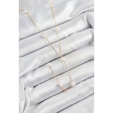 Yıldız Ticaret Mey Ithalat® Pirinç Inci Figürlü Y Model Gold Renk Kadın Kolye