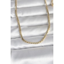 Yıldız Ticaret Mey Ithalat® cm 14K Gold Renk Yassı Model 60 cm Kadın Kolye