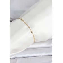Yıldız Ticaret Mey Ithalat® cm 14K Gold Renk Burgu Topçuk Model Kadın Bileklik