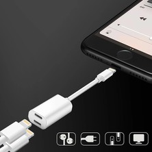 Y Cable Iphone 14-13-12 11 Lightning Kulaklık +Şarj USB ADAPTÖRÜ-(5775)