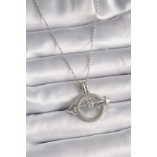 Yıldız Ticaret Mey Ithalat® 316L Çelik Gümüş Renk Zincir Zirkon Taşlı Halka Model Kadın Kolye