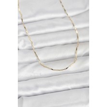 Yıldız Ticaret Mey Ithalat® cm 14K Gold Renk Çubuk Kesme Zincir Model 60 cm Kadın Kolye