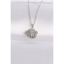 Yıldız Ticaret Mey Ithalat® 316L Çelik Zincir Gümüş Renk Zirkon Taşlı Inci Detay Istiridye Kolye