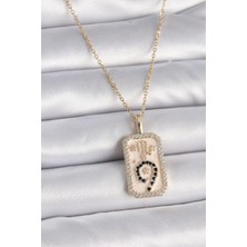 Yıldız Ticaret Mey Ithalat® 316L Çelik Gold Renk Zincir Akrep Burcu Zirkon Taşlı Kadın Kolye