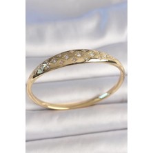 Yıldız Ticaret Mey Ithalat® Pirinç Gold Renk Zirkon Taşlı Yıldız Işlemeli Kadın Kelepçe