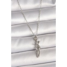 Yıldız Ticaret Mey Ithalat® 316L Çelik Gümüş Renk Zincir Sarılma Model Kadın Kolye