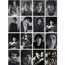 Tiwo Dijital-Stranger Things Mike Finn Yüksek Kalite Siyah Beyaz Parlak Fotokart - 32 Adet