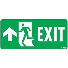 Belle Fusion Mey Ithalat® Exit Yukarı Sol Ok Işaretli Uyarı Levhası 17,5X25 KOD:956